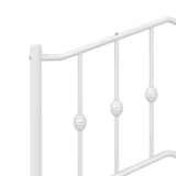 Giroletto con Testiera e Pediera Metallo Bianco 100x190 cm