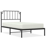 Giroletto con Testiera in Metallo Nero 100x190 cm