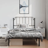 Giroletto con Testiera in Metallo Nero 100x190 cm