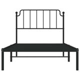 Giroletto con Testiera in Metallo Nero 100x190 cm
