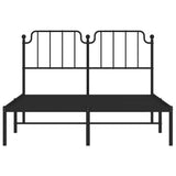 Giroletto con Testiera in Metallo Nero 135x190 cm