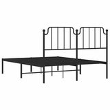 Giroletto con Testiera in Metallo Nero 135x190 cm