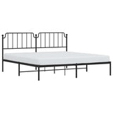 Giroletto con Testiera in Metallo Nero 193x203 cm
