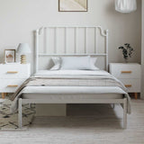 Giroletto con Testiera Metallo Bianco 100x190 cm