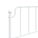Giroletto con Testiera Metallo Bianco 100x190 cm