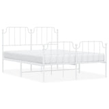 Giroletto con Testiera e Pediera Metallo Bianco 135x190 cm