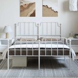 Giroletto con Testiera e Pediera Metallo Bianco 135x190 cm