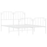 Giroletto con Testiera e Pediera Metallo Bianco 135x190 cm