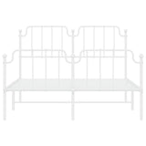 Giroletto con Testiera e Pediera Metallo Bianco 135x190 cm