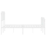 Giroletto con Testiera e Pediera Metallo Bianco 135x190 cm