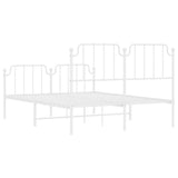 Giroletto con Testiera e Pediera Metallo Bianco 135x190 cm
