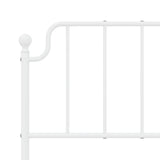 Giroletto con Testiera e Pediera Metallo Bianco 135x190 cm