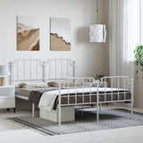 Giroletto con Testiera e Pediera Metallo Bianco 135x190 cm