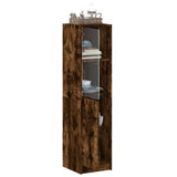 Credenza con Anta in Vetro Rovere Fumo 35x37x142 cm