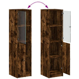 Credenza con Anta in Vetro Rovere Fumo 35x37x142 cm