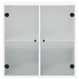 Mobile a Muro con Ante in Vetro Bianco 68x37x68,5 cm