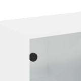 Mobile a Muro con Ante in Vetro Bianco 68x37x68,5 cm