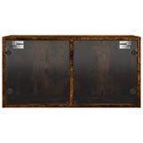 Mobile a Muro con Ante in Vetro Rovere Fumo 68,5x37x35 cm