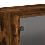 Mobile a Muro con Ante in Vetro Rovere Fumo 68,5x37x35 cm