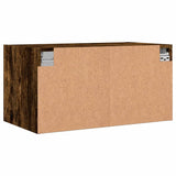 Mobili a Muro con Ante in Vetro 2pz Rovere Fumo 68,5x37x35 cm