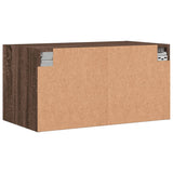 Mobili a Muro con Ante in Vetro 2pz Rovere Marrone 68,5x37x35cm
