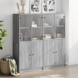 Libreria Ante Grigio Sonoma 136x37x142 cm in Legno truciolato
