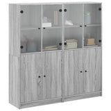 Libreria Ante Grigio Sonoma 136x37x142 cm in Legno truciolato