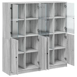 Libreria Ante Grigio Sonoma 136x37x142 cm in Legno truciolato