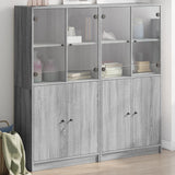 Libreria Ante Grigio Sonoma 136x37x142 cm in Legno truciolato