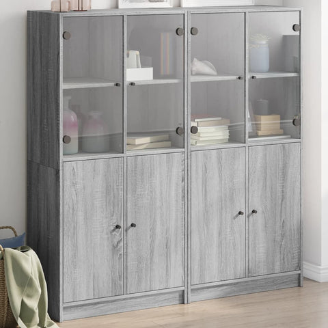 Libreria Ante Grigio Sonoma 136x37x142 cm in Legno truciolato