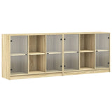 Libreria con Ante Rovere Sonoma 204x37x75 cm Legno truciolato