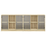 Libreria con Ante Rovere Sonoma 204x37x75 cm Legno truciolato