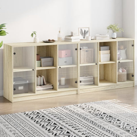 Libreria con Ante Rovere Sonoma 204x37x75 cm Legno truciolato