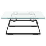 Supporto per Monitor Nero 40x20x8cm Vetro Temperato e Metallo
