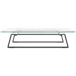 Supporto per Monitor Nero 40x35x8cm Vetro Temperato e Metallo