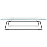 Supporto per Monitor Nero 40x35x8cm Vetro Temperato e Metallo