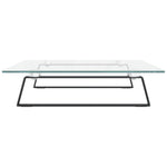 Supporto per Monitor Nero 60x35x8cm Vetro Temperato e Metallo
