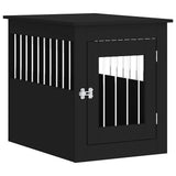 Gabbia Cani da Arredamento Nera 55x75x65cm Legno truciolato