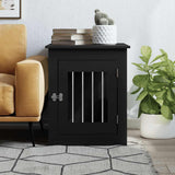 Gabbia Cani da Arredamento Nera 55x75x65cm Legno truciolato