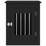 Gabbia Cani da Arredamento Nera 55x75x65cm Legno truciolato