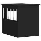 Gabbia Cani da Arredamento Nera 55x75x65cm Legno truciolato