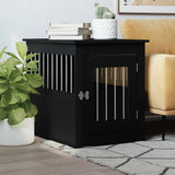 Gabbia Cani da Arredamento Nera 55x75x65cm Legno truciolato