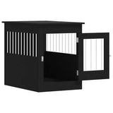 Gabbia Cani da Arredamento Nera 55x80x68cm Legno truciolato