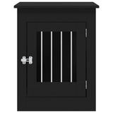 Gabbia Cani da Arredamento Nera 55x80x68cm Legno truciolato