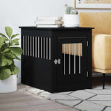 Gabbia Cani da Arredamento Nera 55x80x68cm Legno truciolato