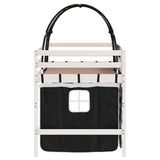 Letto a Soppalco con Tunnel Bambini Bianco e Nero 90x190cm Pino