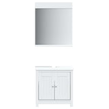 Set Mobili da Bagno 2 pz BERG Bianco in Legno Massello di Pino