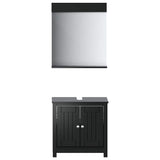 Set Mobili da Bagno 2 pz BERG Nero in Legno Massello di Pino