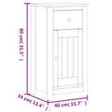 Set Mobili da Bagno 3 pz BERG Bianco in Legno Massello di Pino