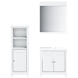 Set Mobili da Bagno 3 pz BERG Bianco in Legno Massello di Pino